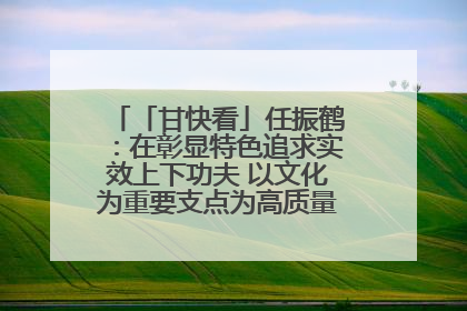 「甘快看」任振鹤：在彰显特色追求实效上下功夫 以文化为重要支点为高质量发展增添动能