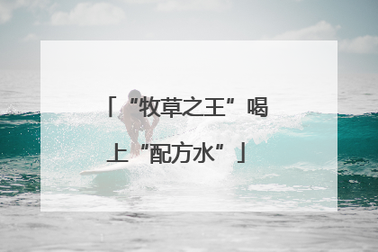 “牧草之王”喝上“配方水”