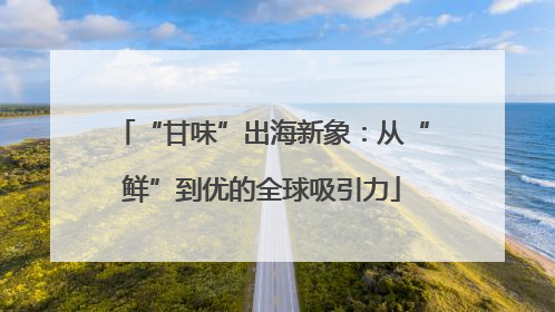 “甘味”出海新象：从“鲜”到优的全球吸引力
