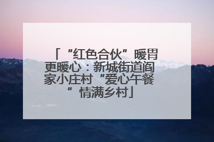 “红色合伙”暖胃更暖心：新城街道阎家小庄村“爱心午餐”情满乡村
