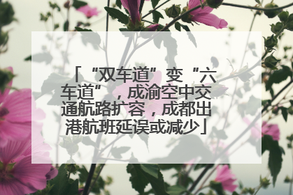 “双车道”变“六车道”，成渝空中交通航路扩容，成都出港航班延误或减少