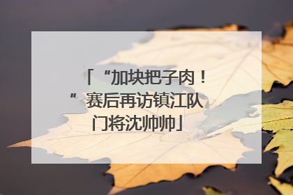 “加块把子肉！”赛后再访镇江队门将沈帅帅