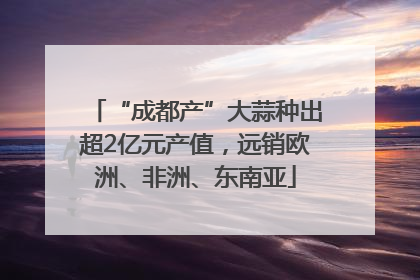 “成都产”大蒜种出超2亿元产值，远销欧洲、非洲、东南亚