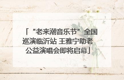 “老来潮音乐节”全国巡演临沂站 王雅宁助老公益演唱会即将启幕