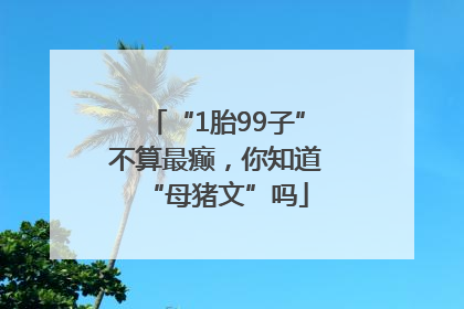 “1胎99子”不算最癫，你知道“母猪文”吗
