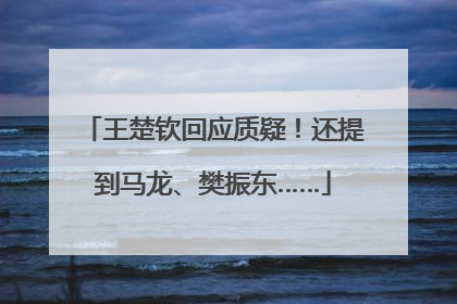 王楚钦回应质疑！还提到马龙、樊振东……