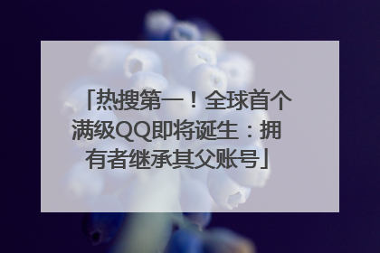 热搜第一！全球首个满级QQ即将诞生：拥有者继承其父账号
