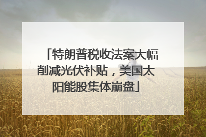 特朗普税收法案大幅削减光伏补贴，美国太阳能股集体崩盘