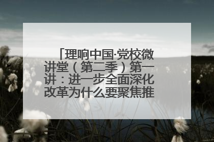 理响中国·党校微讲堂（第二季）第一讲：进一步全面深化改革为什么要聚焦推进中国式现代化
