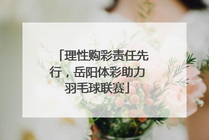 理性购彩责任先行，岳阳体彩助力羽毛球联赛