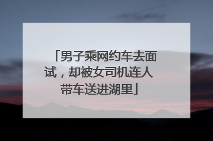 男子乘网约车去面试，却被女司机连人带车送进湖里