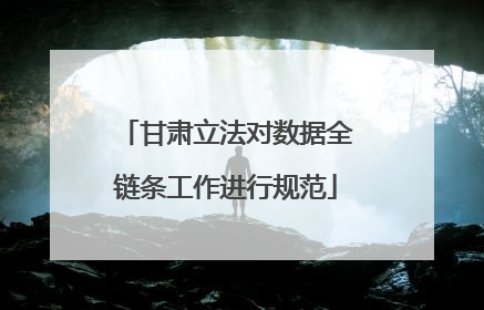 甘肃立法对数据全链条工作进行规范