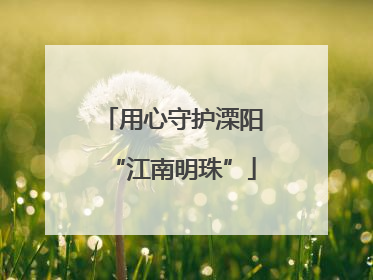 用心守护溧阳“江南明珠”