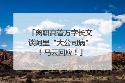 离职高管万字长文谈阿里“大公司病”！马云回应！