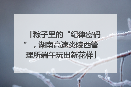 粽子里的“纪律密码”，湖南高速炎陵西管理所端午玩出新花样