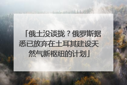 俄土没谈拢？俄罗斯据悉已放弃在土耳其建设天然气新枢纽的计划