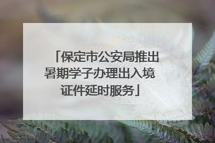 保定市公安局推出暑期学子办理出入境证件延时服务