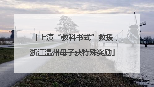 上演“教科书式”救援，浙江温州母子获特殊奖励