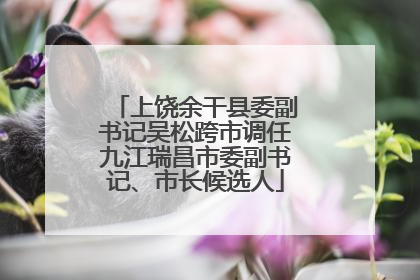 上饶余干县委副书记吴松跨市调任九江瑞昌市委副书记、市长候选人