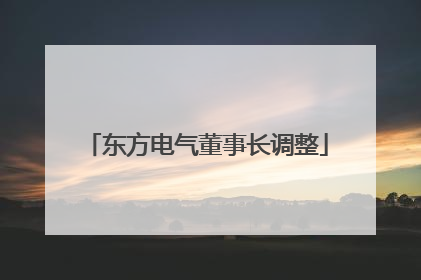 东方电气董事长调整