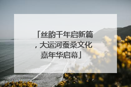丝韵千年启新篇，大运河蚕桑文化嘉年华启幕