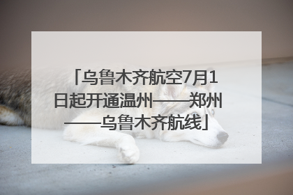 乌鲁木齐航空7月1日起开通温州——郑州——乌鲁木齐航线