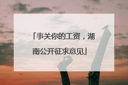事关你的工资，湖南公开征求意见