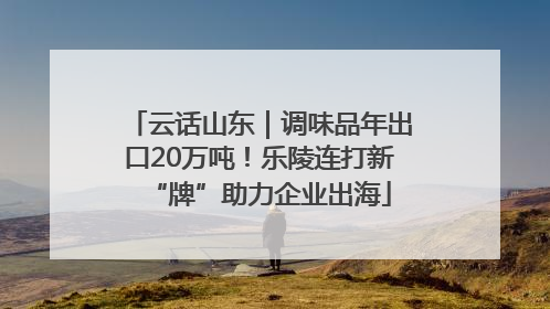 云话山东｜调味品年出口20万吨！乐陵连打新“牌”助力企业出海