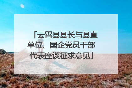 云霄县县长与县直单位、国企党员干部代表座谈征求意见
