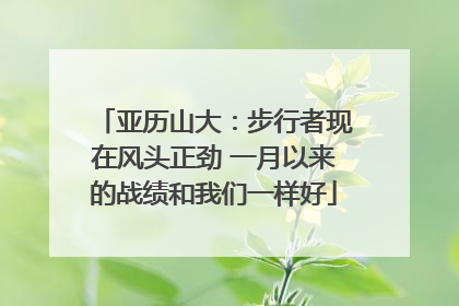 亚历山大：步行者现在风头正劲 一月以来的战绩和我们一样好