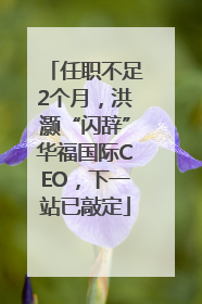 任职不足2个月，洪灏“闪辞”华福国际CEO，下一站已敲定
