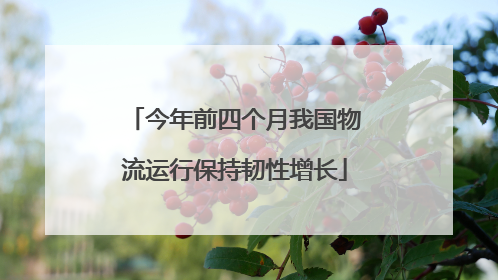 今年前四个月我国物流运行保持韧性增长