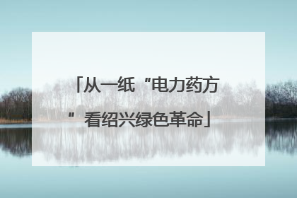 从一纸“电力药方”看绍兴绿色革命