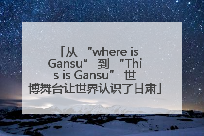从 “where is Gansu” 到 “This is Gansu” 世博舞台让世界认识了甘肃