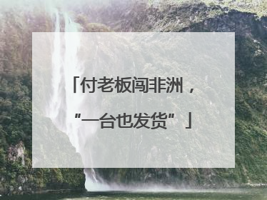 付老板闯非洲，“一台也发货”