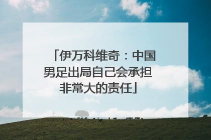 伊万科维奇：中国男足出局自己会承担非常大的责任