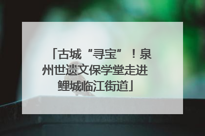 古城“寻宝”！泉州世遗文保学堂走进鲤城临江街道