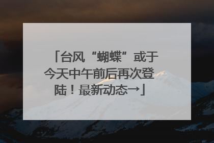 台风“蝴蝶”或于今天中午前后再次登陆！最新动态→