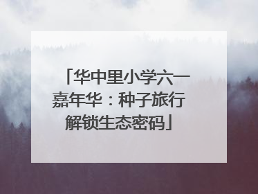 华中里小学六一嘉年华：种子旅行解锁生态密码