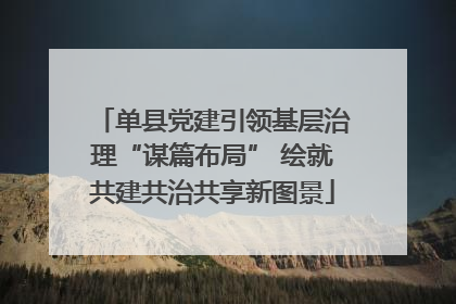 单县党建引领基层治理“谋篇布局” 绘就共建共治共享新图景