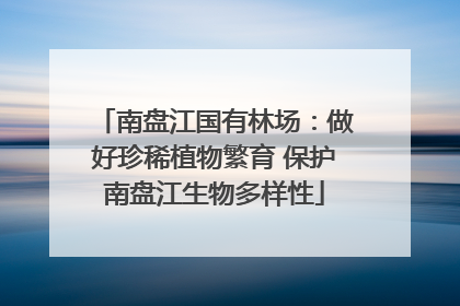 南盘江国有林场：做好珍稀植物繁育 保护南盘江生物多样性