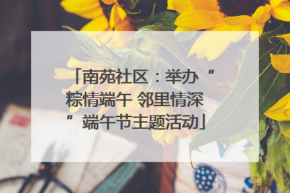 南苑社区：举办“粽情端午 邻里情深”端午节主题活动