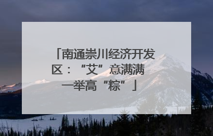 南通崇川经济开发区：“艾”意满满 一举高“粽”