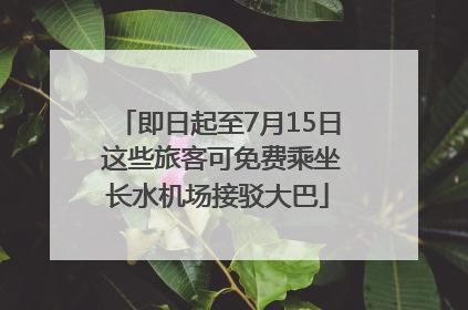 即日起至7月15日 这些旅客可免费乘坐长水机场接驳大巴
