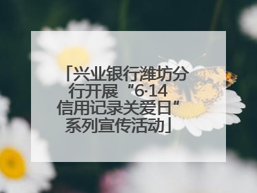 兴业银行潍坊分行开展“6·14信用记录关爱日”系列宣传活动
