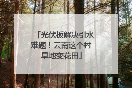 光伏板解决引水难题！云南这个村旱地变花田