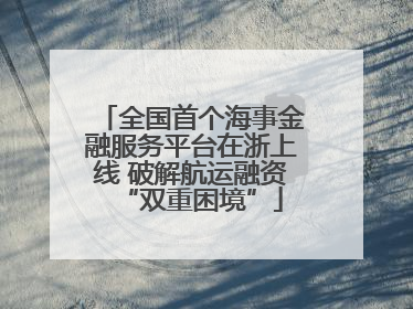 全国首个海事金融服务平台在浙上线 破解航运融资“双重困境”