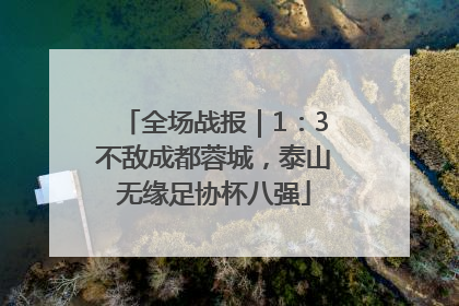 全场战报｜1：3不敌成都蓉城，泰山无缘足协杯八强