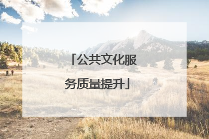 公共文化服务质量提升