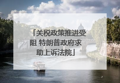 关税政策推进受阻 特朗普政府求助上诉法院